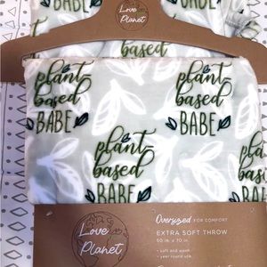 Love Our Planet “PLANT BASED BABE” Oversized Ultra Soft Throw Blanket 50…